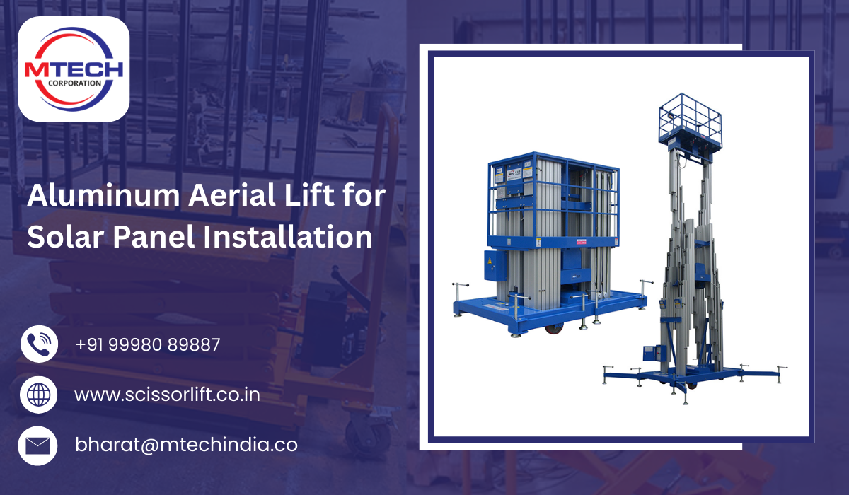 Aluminum Aerial Lift for Solar Panel Installation