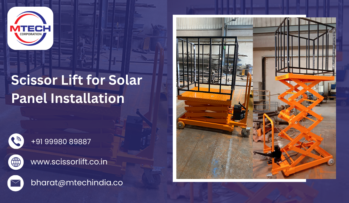 Scissor Lift for Solar Panel Installation